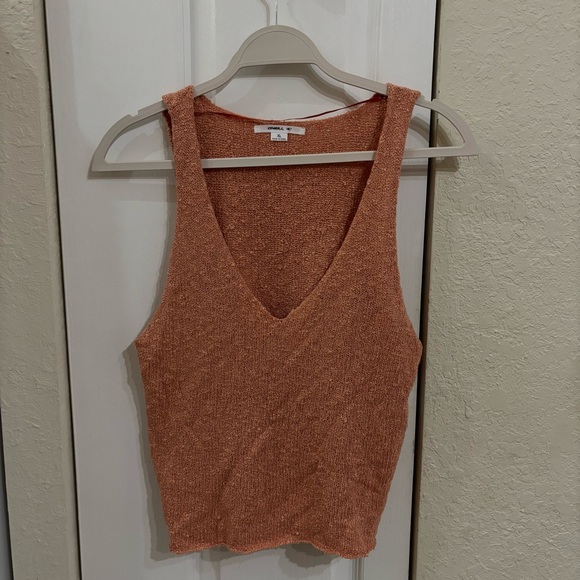 O'Neill V-Neck Orange Tank Top Sweater - Picture 2 of 8
